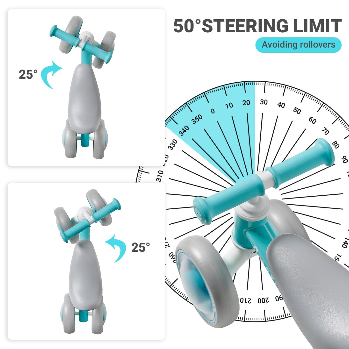 AmazingJoy Toddler Toys for 1 Year Old Boys Girls First Birthday Gifts Age 1-2,Colorful Lighting Baby Balance Bike No Pedal 4 LE