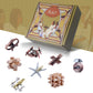 Rlylf 8 Pieces Wooden And Metal Brain Teaser Puzzles 3D Education Toys For Adults And Kids Iq Logic Training Family Game Party F