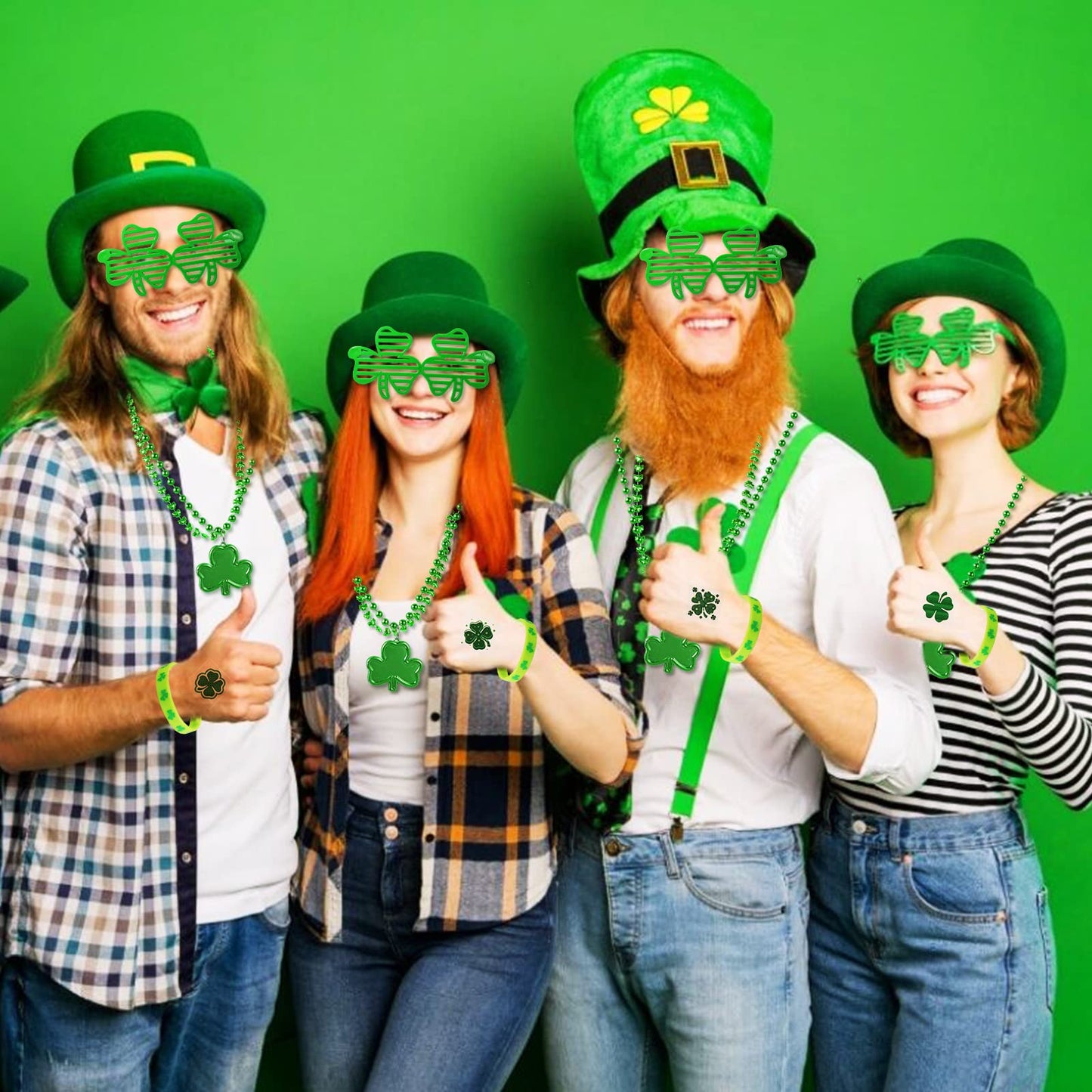Max Fun 188Pcs St Patricks Day Accessories Party Favors Set Decorations Kids Saint Patricks Day Irish Decor, Green Beads Shamrock For Parades Supplies