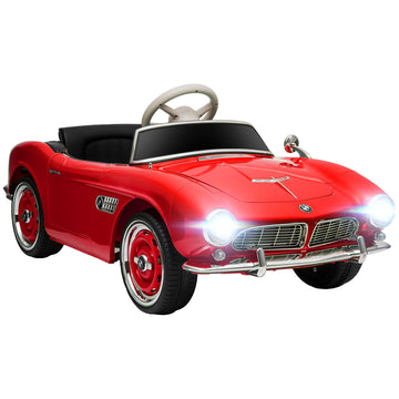 Aosom Licensed Bmw Kid Electric Ride On Car, 12 Battery Powered Electric Car For Kids With 3 Speeds Remote Control, Easy Transport, Suspension System, Lights, Horn, Mp3, Red