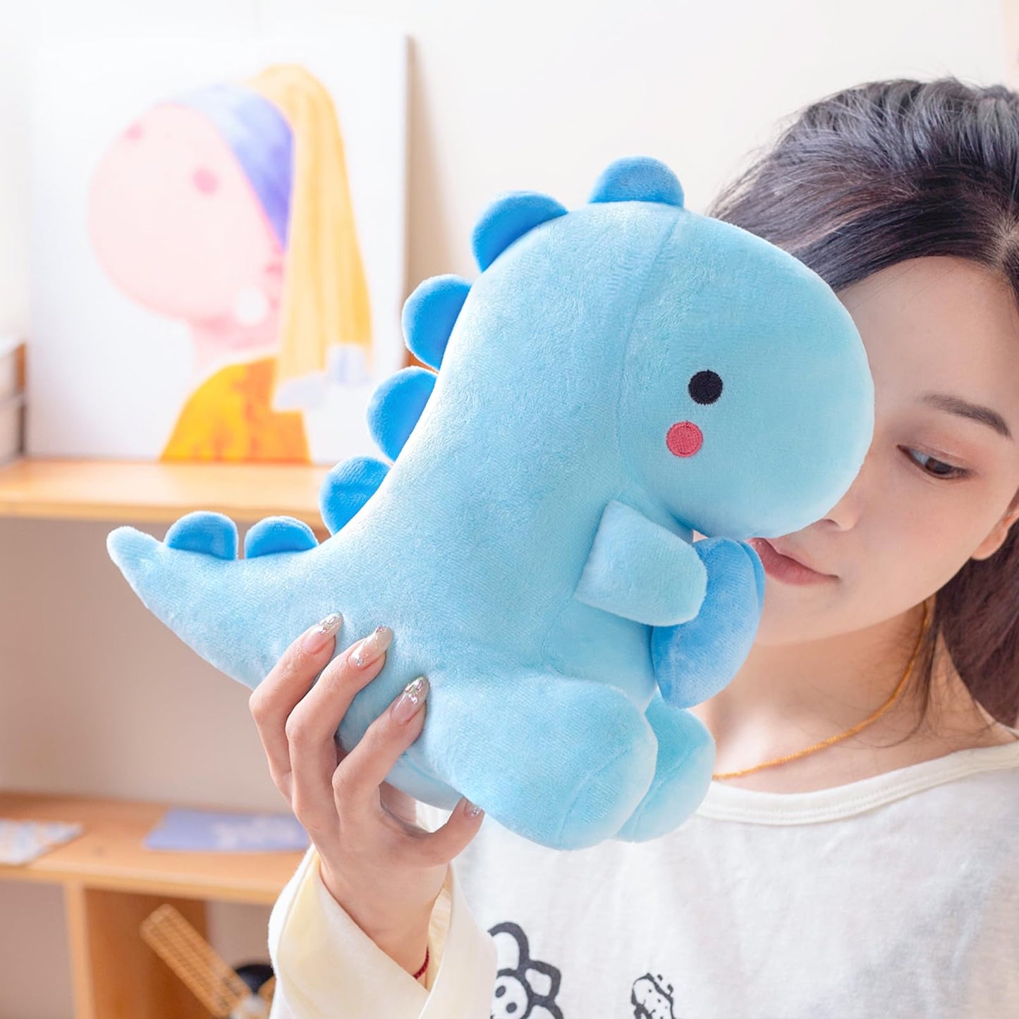 Alwoligag Dinosaur Stuffed Animal, Dinosaur Plush Toy, Loving Soft Dino Plush Toy, Sweet Romantic Cute Dinosaur Plush Toy(10.8 I