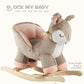 Rock My Baby Rocking Horse Deer with Chair, Plush Stuffed Animal Rocker, Baby Rocker with Sweet Music, Animal Ride on,Pink Deer,