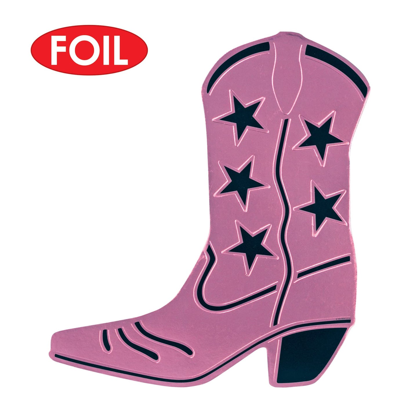 Beistle , 6 Piece Foil Cowboy Boot Silhouettes, 16 (Pink/Black)