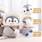 Anboor 9.8'' Toast Penguin Stuffed Animal, Cute Penguin Soft Plush Toy With Bread Outfit, Stuffed Penguin Plushies Animals Toys