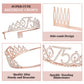75Th Birthday Decorations Including 75Th Birthday Sash For Women, Crown/Tiara, Birthday Candles And 75Th Birthday Cake Topper, Rose Gold 75Th Birthday Gifts For Women 75 Birthday Party Decorations Favor Supplies