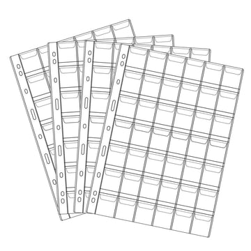 42 Pocket Coin Pages, 10 Sheets Plastic Coin Holders Stamp Collector Supplies for Coin Stamp Currency Collection