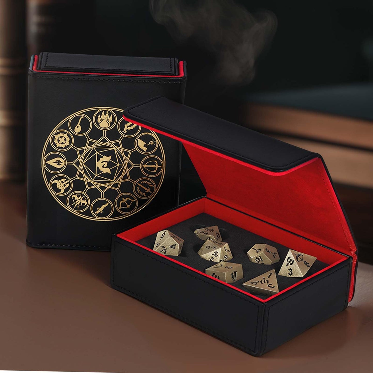 DND Dice Set, 7Pcs Metal Dice with Dice Box for Dungeons and Dragons, Polyhedral D&D Dice Set Role Playing Games, Board Games (B
