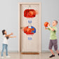 Sosation 2 Pcs Mini Basketball Hoop with 4 Basketball  Sticky Hook  Pump  Indoor No Drilling Basketball Hoop Decompress Game for Kid mature-themed Gift(Shoot  Basketball Pattern Style)
