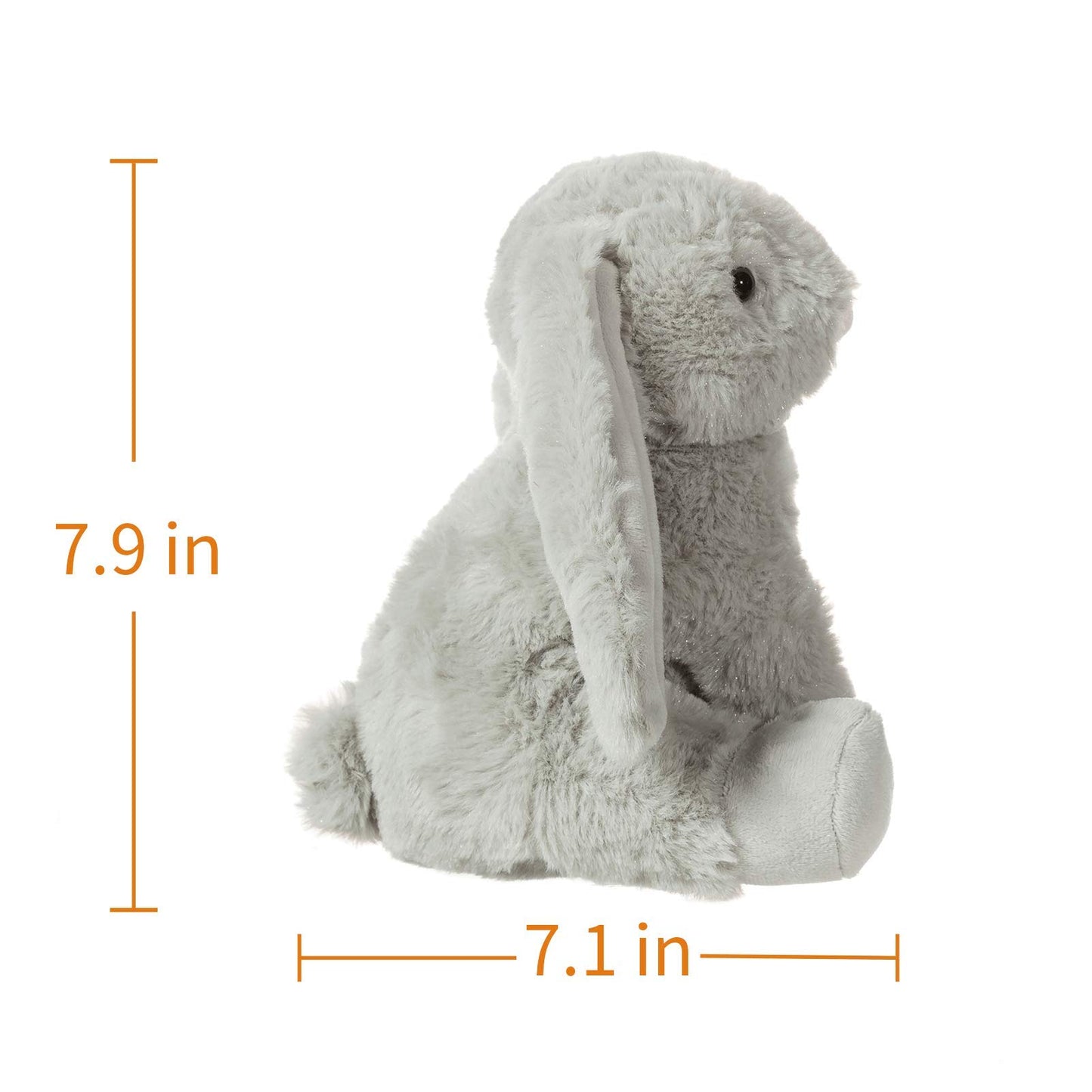 Apricot Lamb Toys Plush Grey Bunny Rabbit Stuffed Animal With Fluffy Soft Ears (Grey Bunny, 8 Inches)
