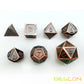 Bescon Antique Copper Solid Metal Polyhedral Dice Set of 7 Copper Metallic RPG Role Playing Game Dice 7pcs Set D4-D20