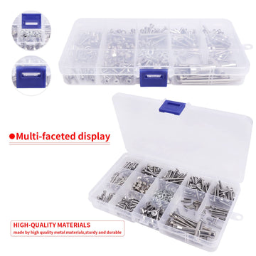 CrazyHobby 288pcs RC Screw Kit Hardware Fasteners Compatible with Traxxas Slash 1/10 2WD 4X4 RC Car