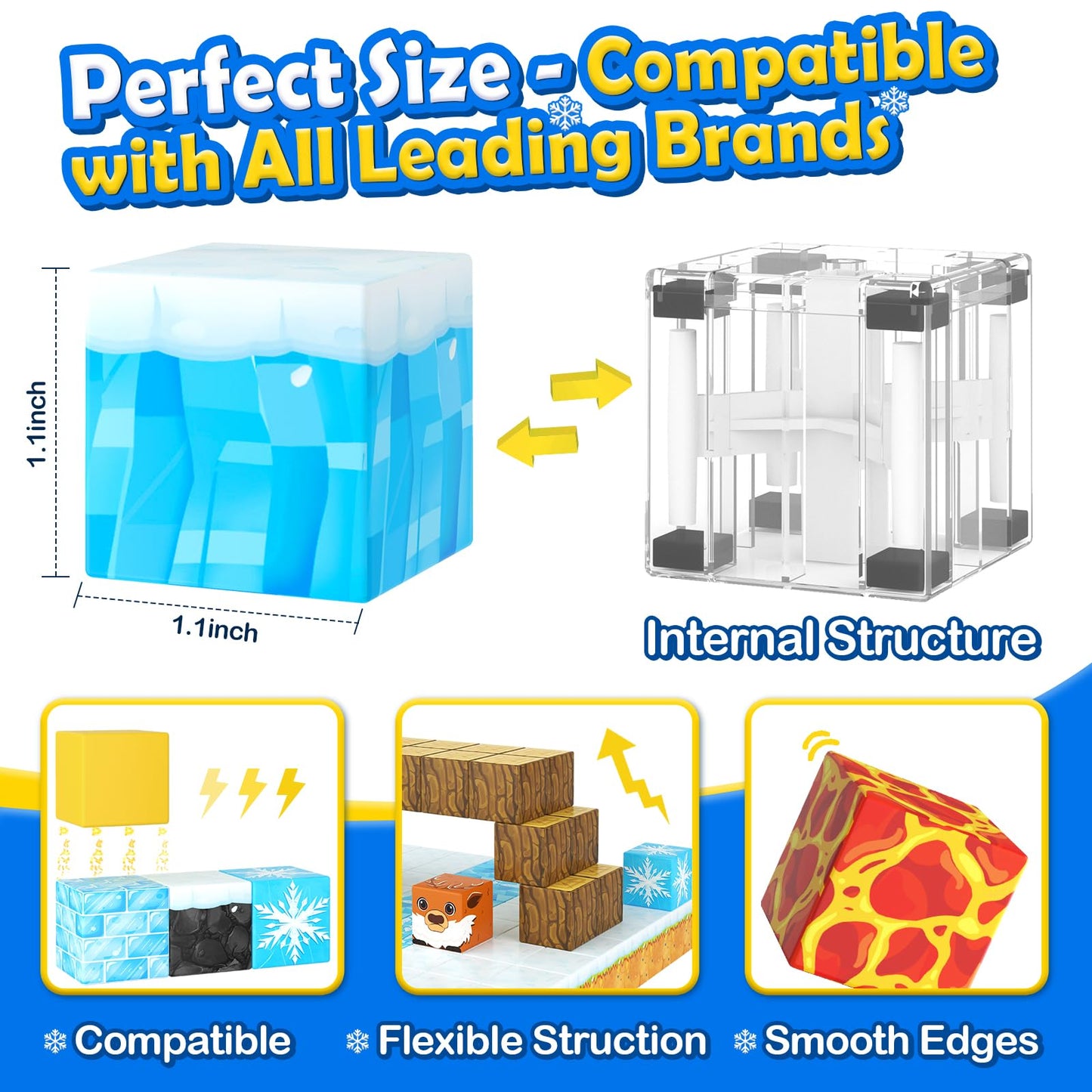 Frozen Toys Magnetic Blocks - Build Mine Magnet World Frozen & Lava Set, Magnetic Tiles Building Blocks Toddler STEM Sensory Out