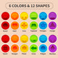 Moontoy Matching Eggs For Toddlers, 12Pcs Preschool Educational Learning Color & Shape Recognition Stem Toy- Montessori Geometri