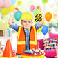 Gejoy 48 Pcs Kids Construction Birthday Party Supplies Worker Costume Role Play Construction Hats And Vests For Kids Tote Bag And Traffic Cones For Dress Up Supplies