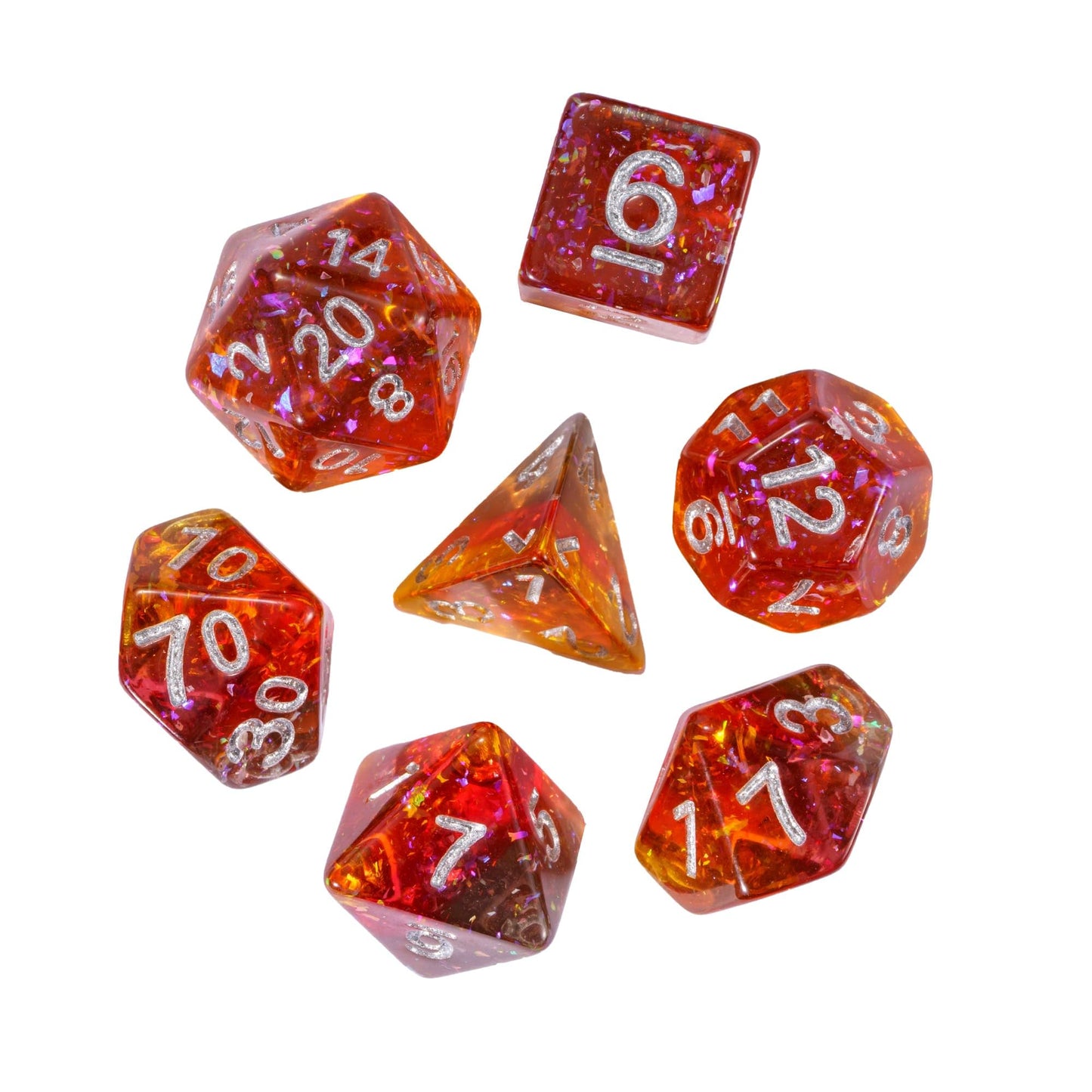 HDdais DND Dice Set, 7PCS Polyhedral Dice Set Filled with Colorful Foil for Dungeons and Dragons, D&D Dice for Role Playing Game
