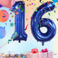 40Inch 16 Balloon Numbers Navy Blue Number 16 Balloons Self-Sealing For Birthday Party Decorations And Supplies Anniversary Part
