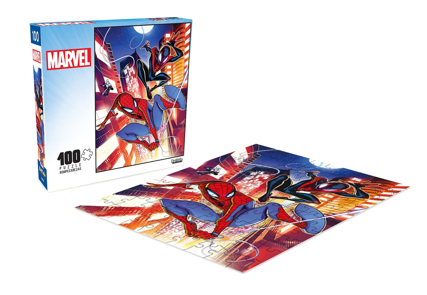 Buffalo Games - Marvel -Action: Spider-Man #1-100 Piece Jigsaw Puzzle For Families - Challenging Puzzle Perfect For Game Nights - Finished Size Is 15.00 X 11.00