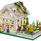 Flower House Building Mini Set with LED  City Street View Greenhouse Building Blocks Toy  Halloween Xmas Gift for Friends or Girls 8-12 Year