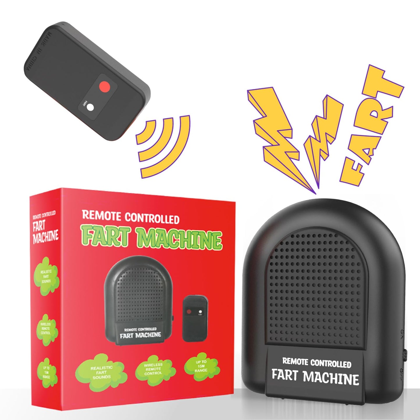 Fart Machine With Remote, Remote Controlled Fart Machine With Different Realistic Sounds Portable Farting Machine Toy Pranks Jokes Gag Gift For Kids Adults Pocket Size
