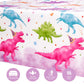 WERNNSAI Watercolor Dinosaur Tablecloth - 2 Pack 54 x 108 Dinosaur Party Supplies for Kids Girls Dino Theme Birthday Party D