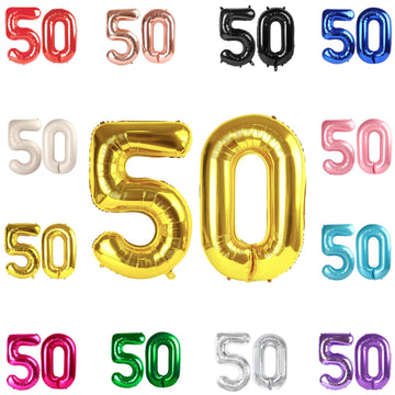 50 Balloon Number, Gold Number 50Th Birthday Balloons 40 Inch, 50 Years Old Gold Birthday Decorations For Men Women, 50Th Annive