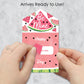 Big Dot Of Happiness Sweet Watermelon - Fruit Cards For Kids - Happy Valentines Day Pull Tabs - Set Of 12