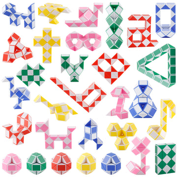 Ganowo 30 Pack Party favor, Medium Fidget Snake Cube Twist Puzzle Toys for Kids Teens Stocking Stuffers Bulk Birthday Party Supp