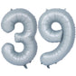 40 In Matte Gray Number Balloons Helium Foil Mylar Balloon Birthday Party Banquet Decoration 39