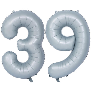 40 In Matte Gray Number Balloons Helium Foil Mylar Balloon Birthday Party Banquet Decoration 39