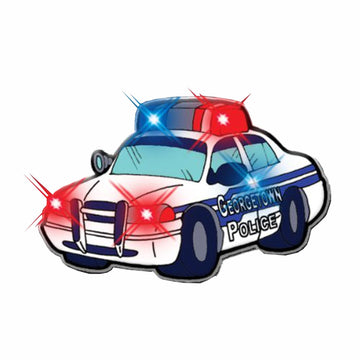 Police Car Flashing Body Light Lapel Pins With 3 Red And 2 Blue Bright Leds