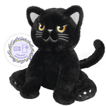 Suzzipals Microwavable Grumpy Black Cat Stuffed Animals Lavender Scent, Heated Stuffed Animals Heating Pads For Cramps & Pain, B