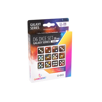 Galaxy Series Mars D6 Dice Set | Set Of 12 Six-Sided Dice | Premium Quality Resin Dice For Dice Games, Board Games And Card Game