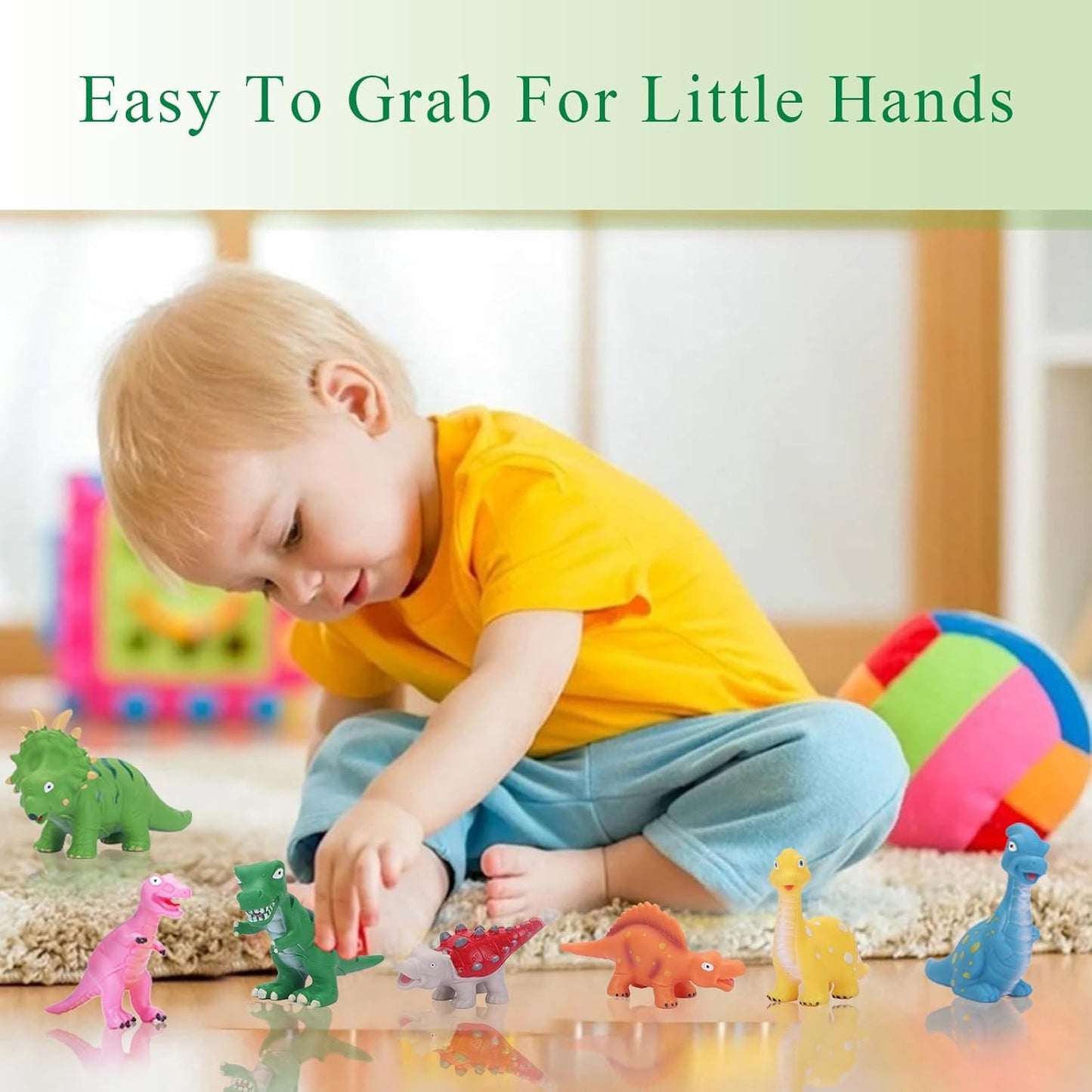 Dinosaur Bath Toys For Toddler 1-3: Kids Dinosaur Toys Mold Free Floating Pool Bathtub Toys - Birthday Gifts Easter Basket Stuffers For Toddler Baby