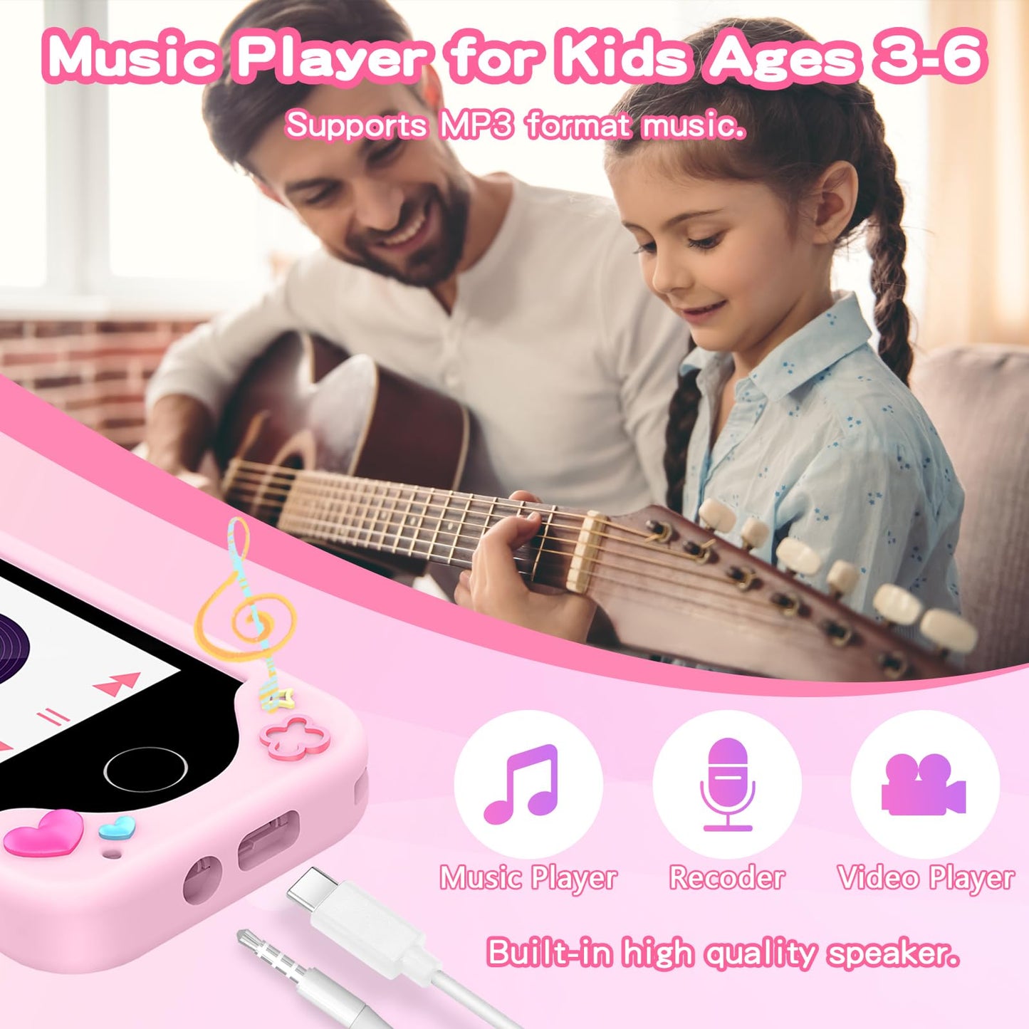 Kids Phone Toy Gift for Girls 3 4 5 6 7 8 Years Old, Toddler Smart Phone Learning Toys - Pretend Play Phones with Educational Ga