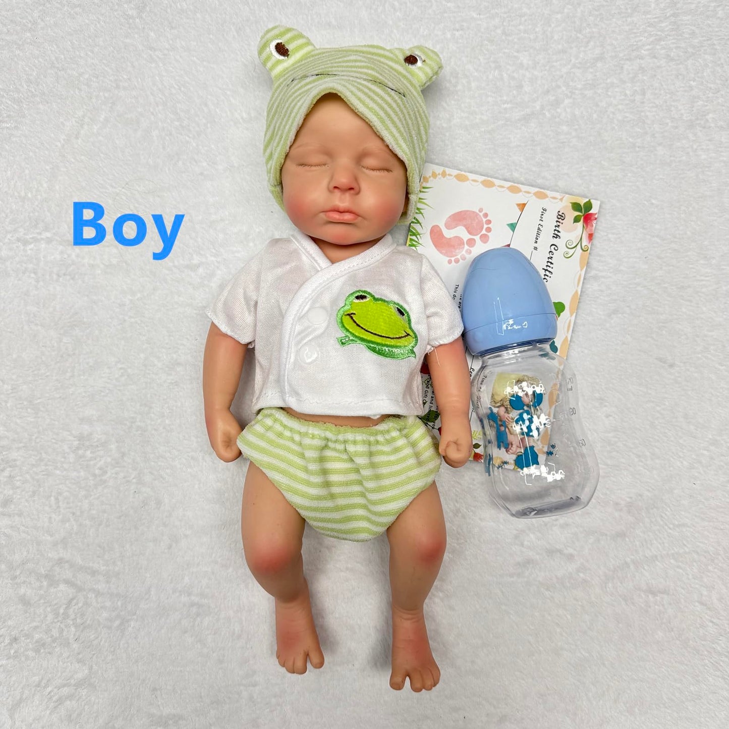 Otarddolls 32Cm Full Silicone Reborn Baby Doll Boy Sleeping Reborn Baby Dolls Lifelike Handmade Painted Reborn Dolls With Clothe
