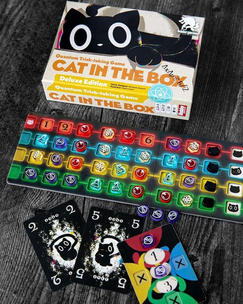 Bezier Games Cat in The Box Deluxe Edition Board Game - Trick Taking Game for 2-4 Players, Ages 10+, Cardboard, 30 Min Play Time