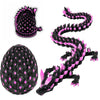 prntedtou 3D Printed Glowing Dragon Egg - Articulated Fantasy Dragon Figurine  Glow in The Dark Collectible  3D Printed Dragon Egg Gift for Fans & Collectors (Neon Sakura)