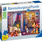 Ravensburger Cozy Bathroom Jigsaw Puzzle - 500 Piece Large Format | mature-themed Friendly | Unique Softclick Technology Vibrant & Glare-Free | FSC-Certified Sustainable Product