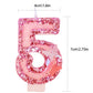 Birthday Candles Number 5,Pink Glitter Happy Birthday Cake Candles Handmade Sequin Numeral Candle