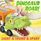 SpringFlower 11 in 1 Dinosaur Toys, Dinosaur Toys for Kids 3-5, Dinosaur Truck with 10 Pull Back Cars, Toddler Boy Toys Age 3 4