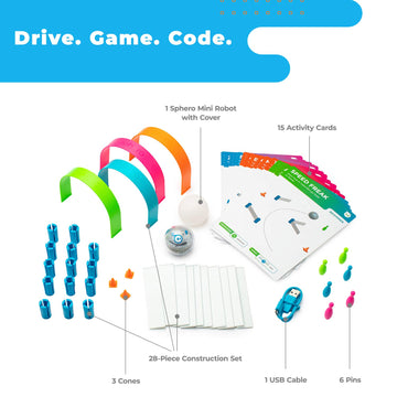 Sphero Mini Activity Kit - App-Enabled Coding Robot - 55 Piece Construction Set & Activity Cards - Stem Educational Toy For Kids - Bluetooth Connectivity - Interactive & Fun Learning For Ages 8+