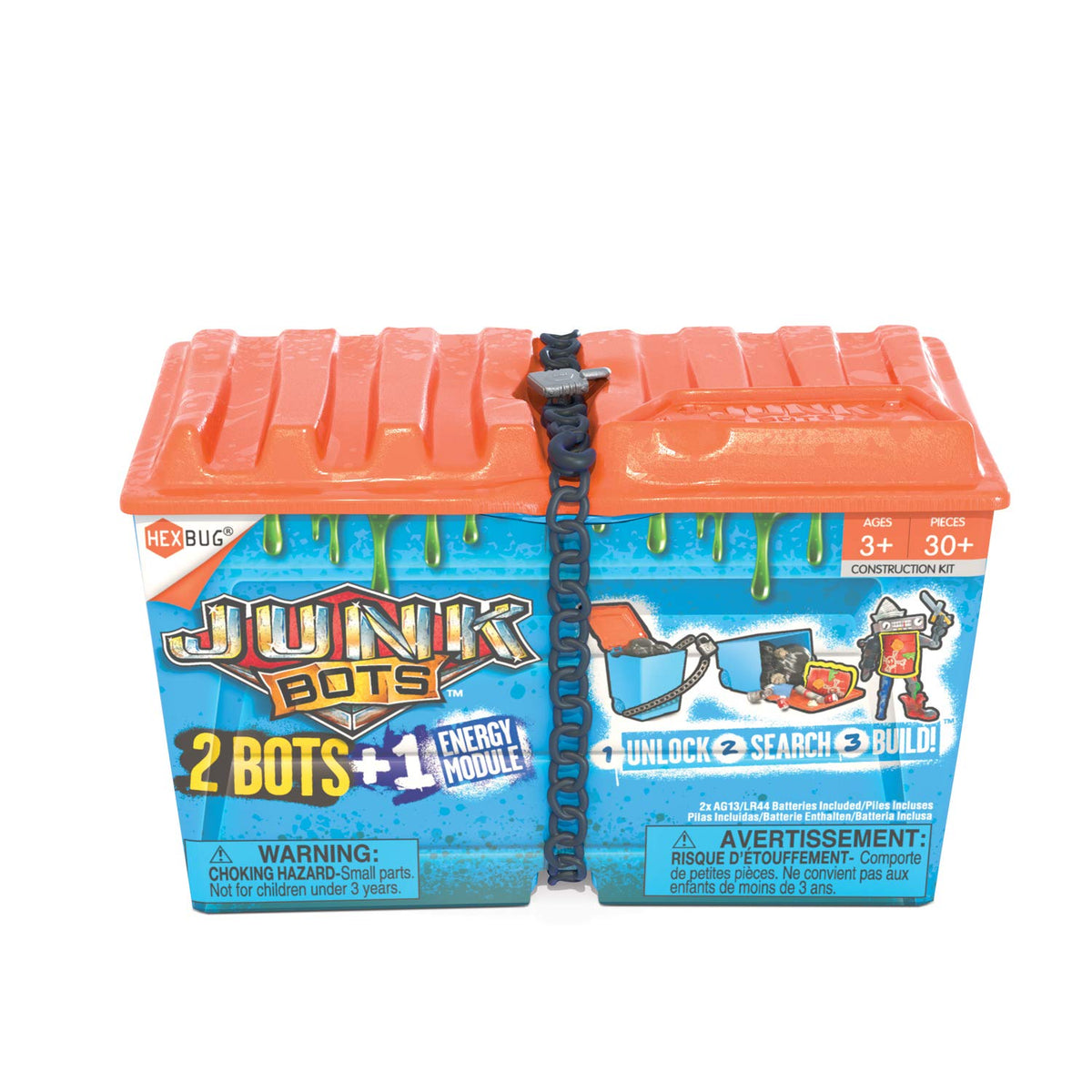 HEXBUG JUNKBOTS  Alley Dumpster Kit  Surprise AlienPowered Construction Figures for Ages 5+, 24+ Pieces