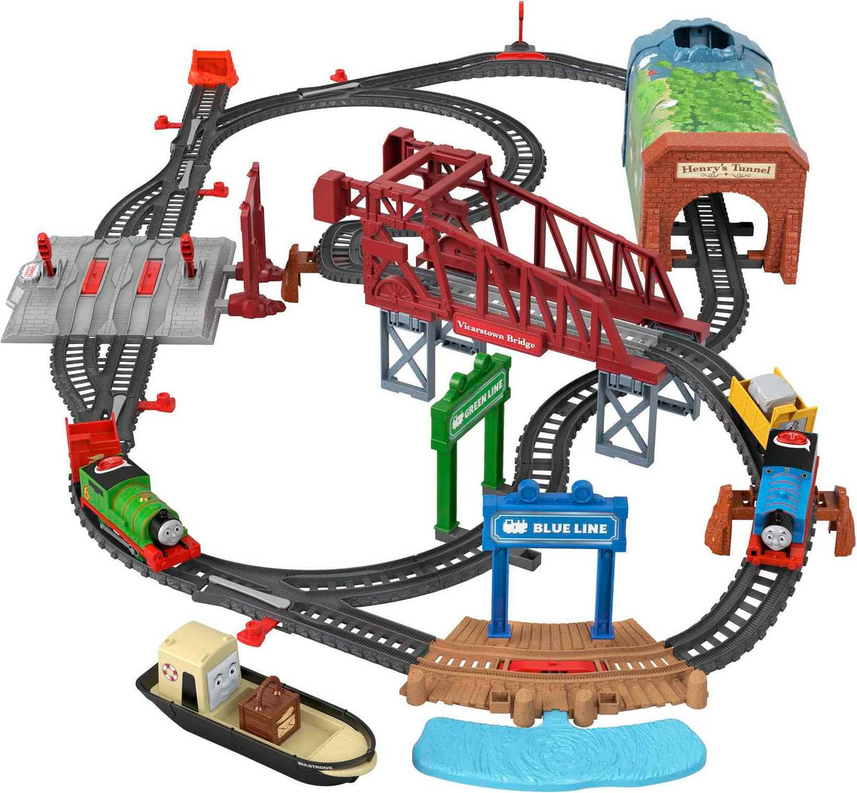 Thomas & Friends Talking Thomas & Percy Toy Train & Track Set, Motorized Engines With Sounds & Phrases For Preschool Kids Ages 3