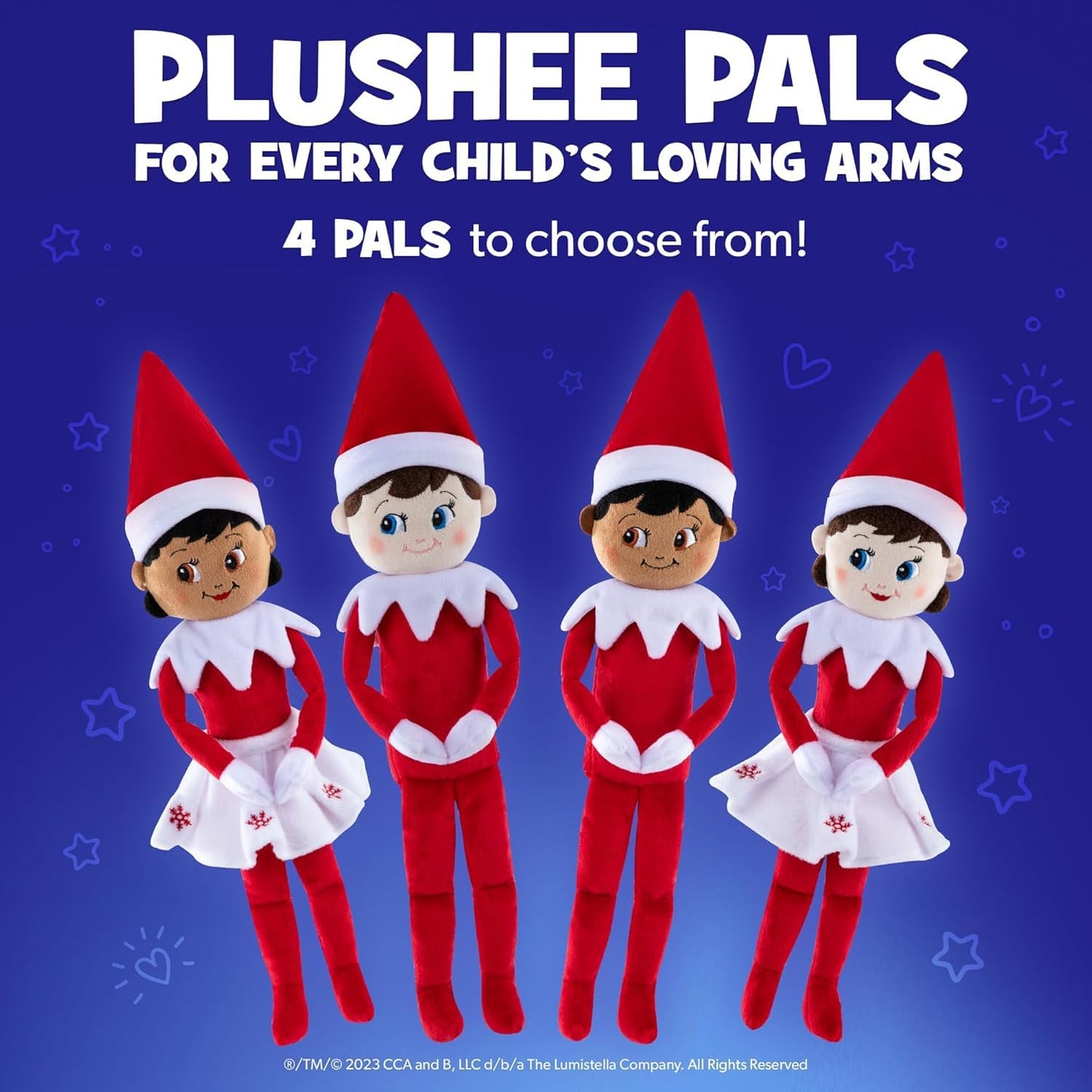 The Elf on the Shelf Girl Plushee Pal - 17" Plush Doll, Red & White, Model PPGIRL
