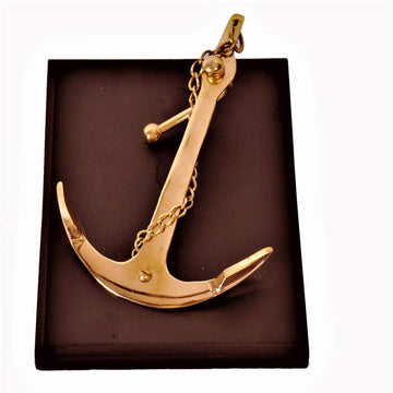 Purpledip Brass Anchor: Memorable Souvenir Gift For Naval Officers Or Sailors (11405)