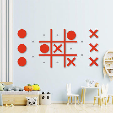 Magnetic Tic Tac Toe Wall-Mount Game,Game Room Decor,Hallway Decor,Playroom Decor,Modern Wall Decals For Kids Room,Classroom&Off
