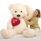Beniny 5Ft Giant Teddy Bear Stuffed Animal - Big Teddy Bear With Heart - Large I Love You Teddy Bear Plush Toys For Kid - Christ