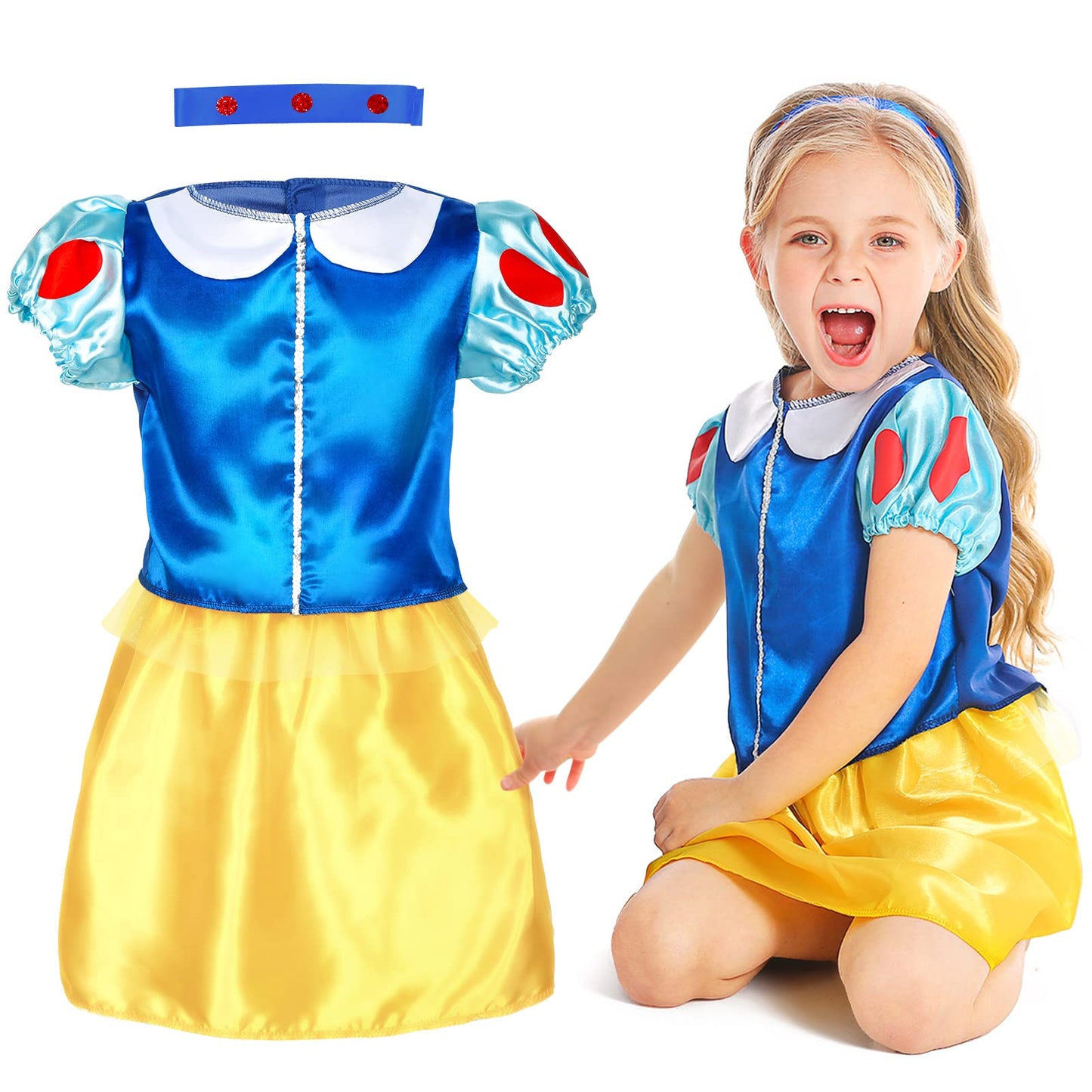 Soliehoo Girls Princess Dress Up Trunk, Pretend Play Costumes Princess Role Play Set 15Pcs Girls Dress Up Clothes With 4 Tops,4