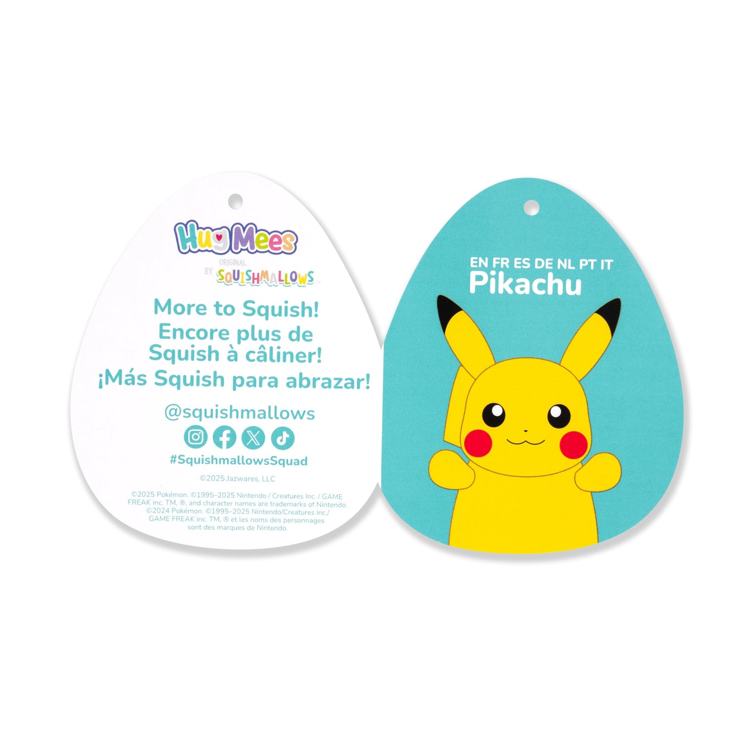 Squishmallows Original Pok  mon 10in Pikachu HugMees - Ultrasoft Official Jazwares Plush (Medium-Sized)