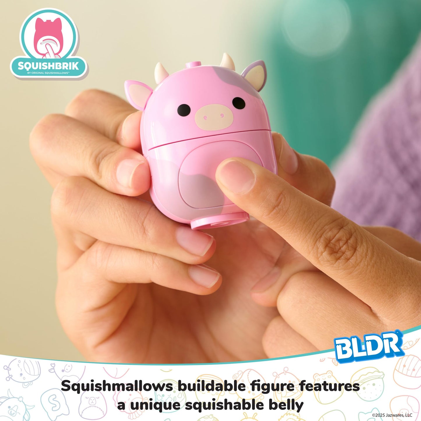 Bldr Squishmallows Patty'S Farmers Market Building Set - Patty The Pink Cow Buildable Figure - Squishmallows Fans 8+, 0046